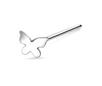 Big Butterfly Silver Straight Nose Stud NSKA-130F
